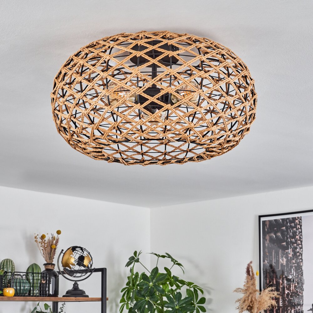 hofstein MULSTRAND Ceiling Light 3-Light Boho Scandinavian Ecru Black