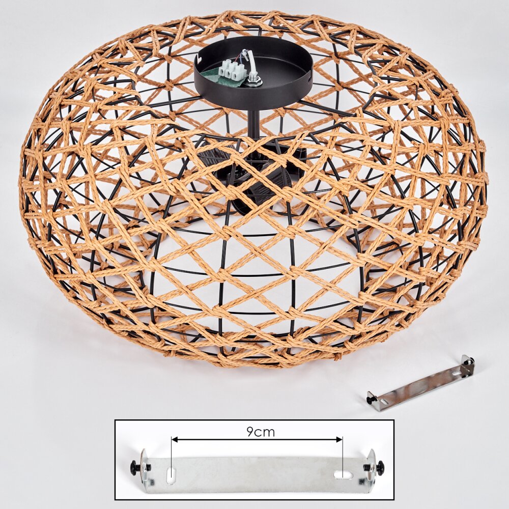 hofstein MULSTRAND Ceiling Light 3-Light Boho Scandinavian Ecru Black