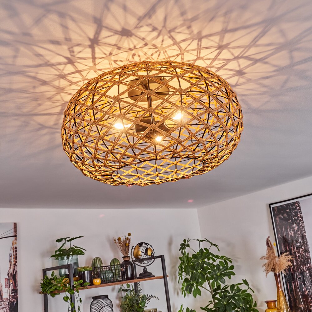 hofstein MULSTRAND Ceiling Light 3-Light Boho Scandinavian Ecru Black