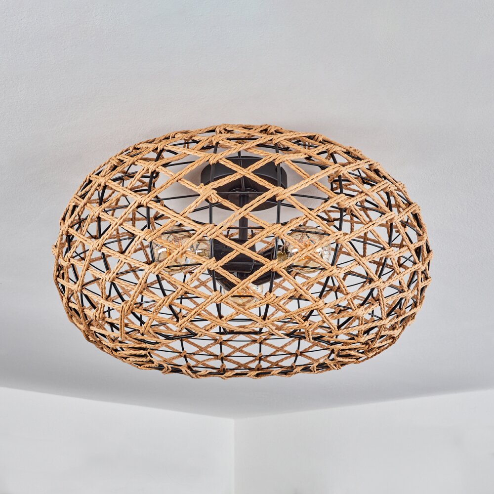 hofstein MULSTRAND Ceiling Light 3-Light Boho Scandinavian Ecru Black