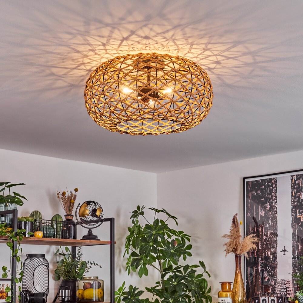 hofstein MULSTRAND Ceiling Light 3-Light Boho Scandinavian Ecru Black