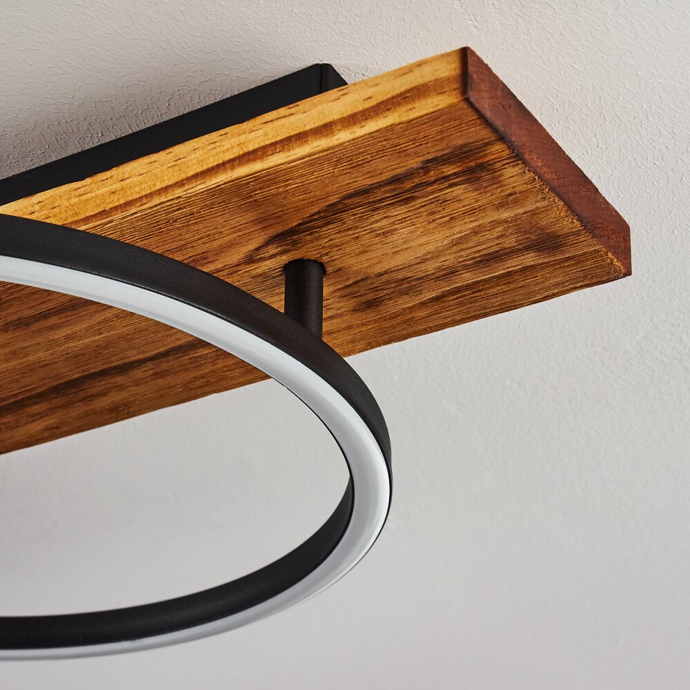 hofstein Pompu LED Ceiling Light Dark Wood and Black 2-Light