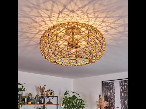 hofstein MULSTRAND Ceiling Light 3-Light Boho Scandinavian Ecru Black